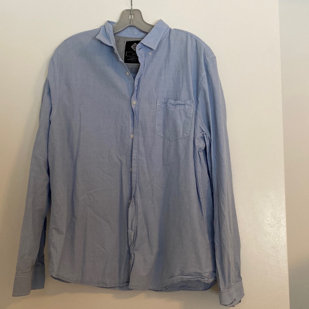 Light Blue Button down Shirt - Mens Large
